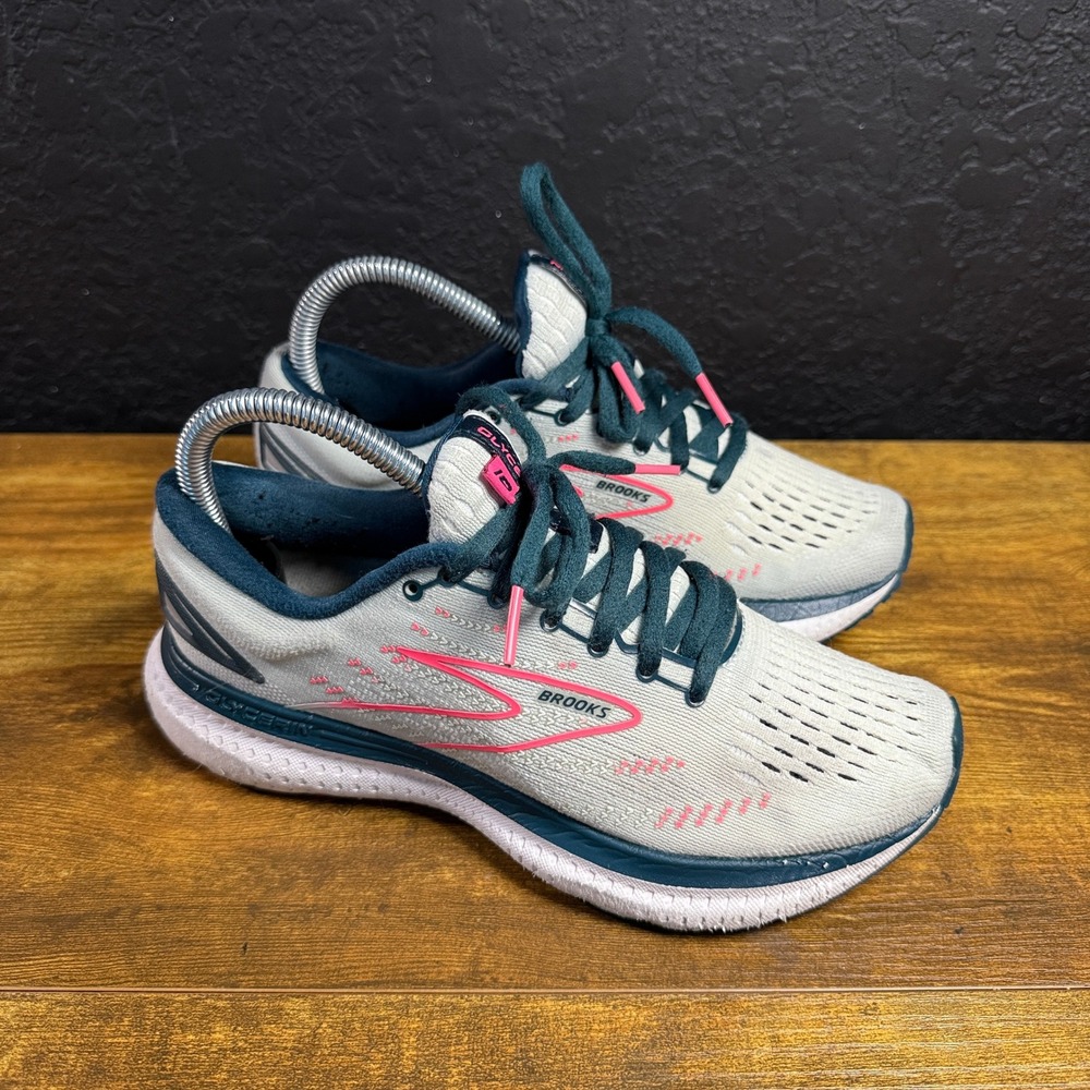 Brooks Glycerin 19 1203431B110 Grey Pink Mesh Running Shoes Womens 7